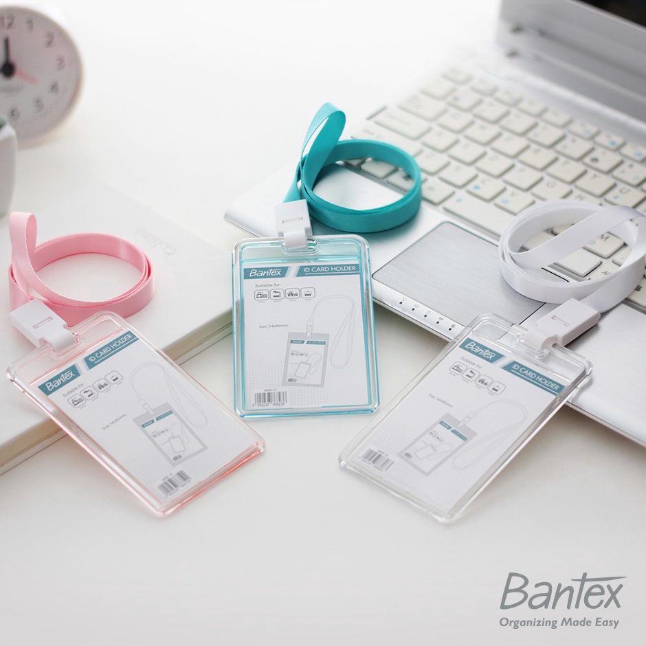 

★★★★★ Bantex Transparent ID Card Holder Lanyard Portrait #8868 Terkini