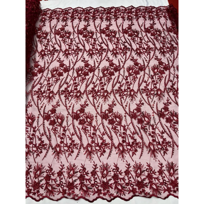 (COD)bahan kebaya full payet bordir aksesoris/kain kebaya full payet mewah