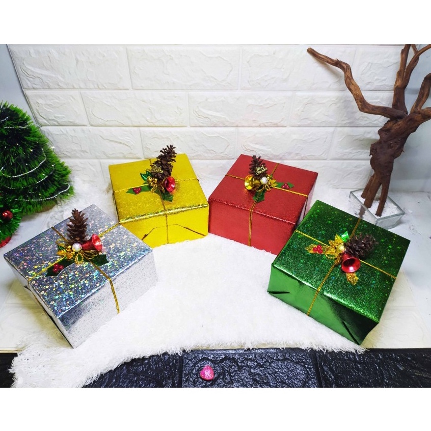 KODE DHL224 Miniatur Kado Natal BESAR - Kotak Kado Hiasan Pohon Natal