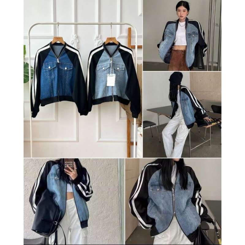 ADIVA JACKET DENIM ZIPPER IMPORT/JAKET WANITA