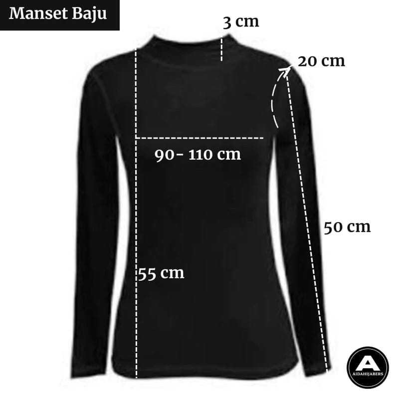 Manset Baju Lengan Panjang / Kaos Polos Lengan Panjang Wanita / Manset Baju Hijab Wanita