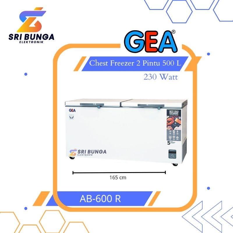 Chest Freezer GEA AB-600R Freezer Box 500 Liter 2 Pintu