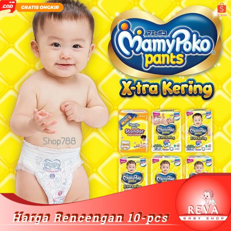 Popok Bayi MamyPoko Pampers Pants Size Ukuran ( L ) Renceng Sachet isi 10pcs