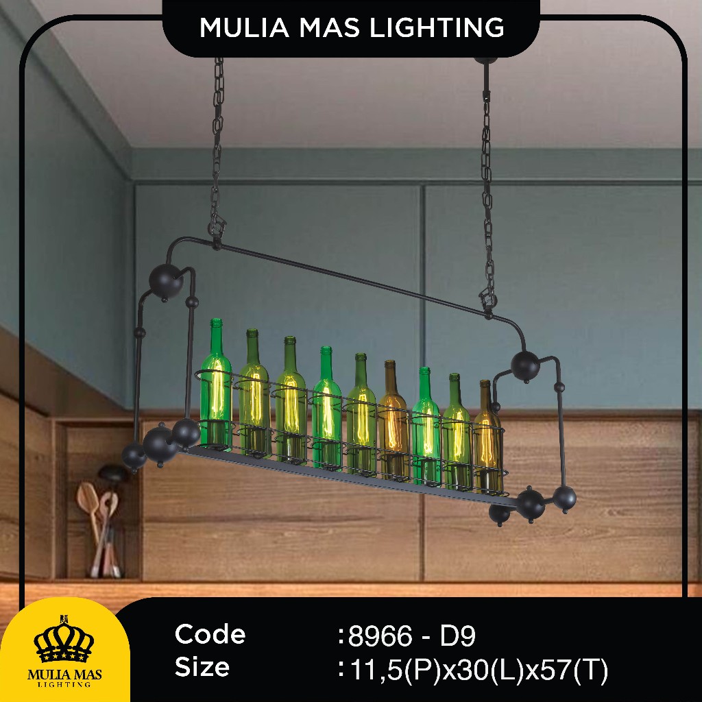 Lampu Gantung Hias Dekor Bentuk Botol Cafe/ Ruang Makan Terbaru 8966