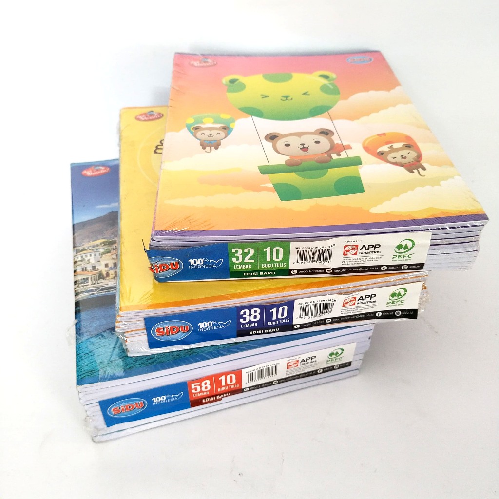 

Buku Tulis SIDU 32 38 58 21x16 cm 1 pack isi 10