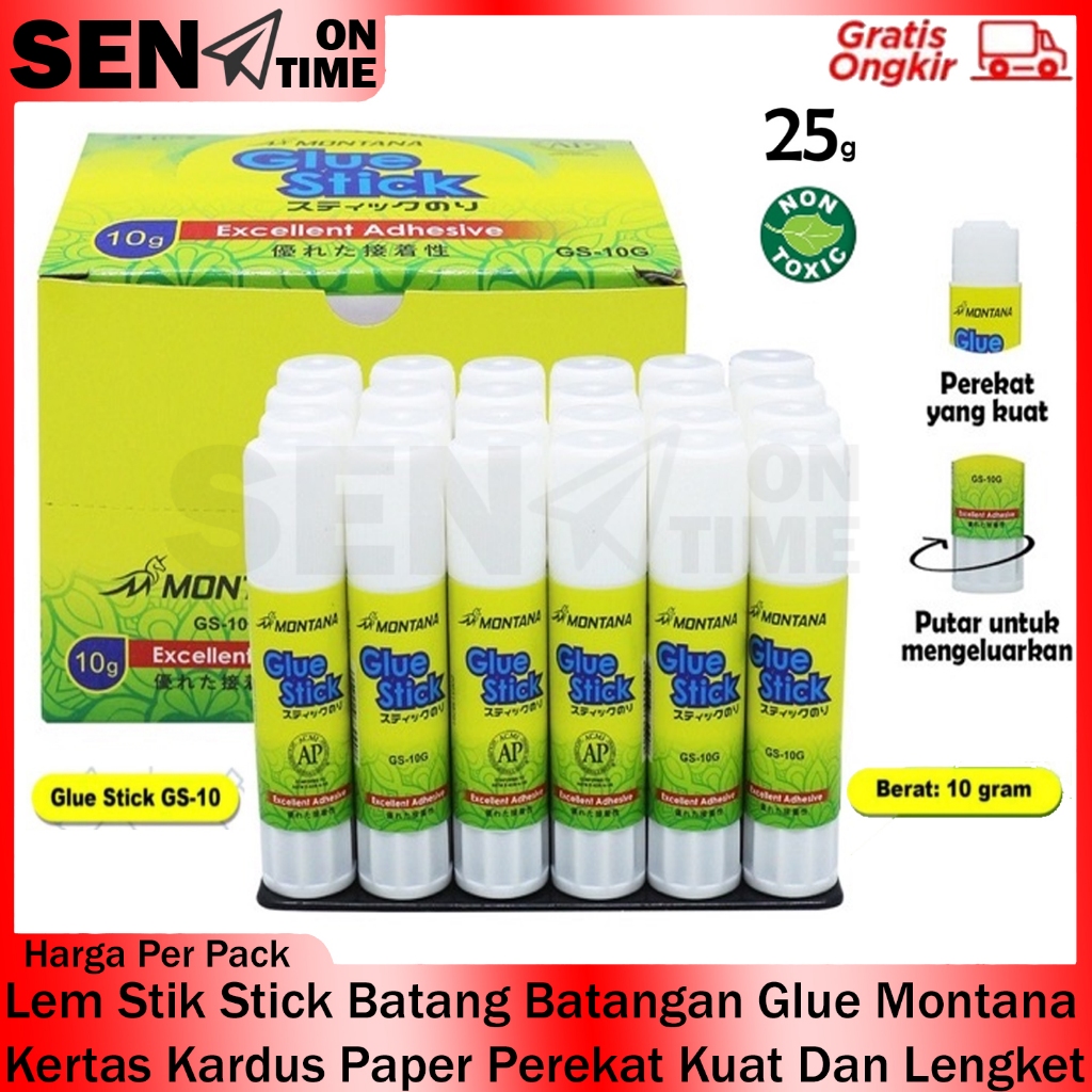 

Glue Stick Kecil Batangan Montana Fancy Lem Gam Lim Stik Paper Kardus Window Holder Hampton AWH 402 8"Kertas Batang 25 Gram Prakarya ATK Non Toxic Original Perekat Melekat Lekat Pengeleman Meresap Cepat Serbaguna Efektif Multifungsi