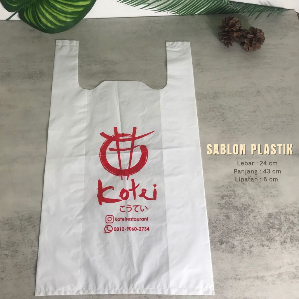 Sablon Kantong Plastik Putih Kresek Putih uk 24 HD Super Murah