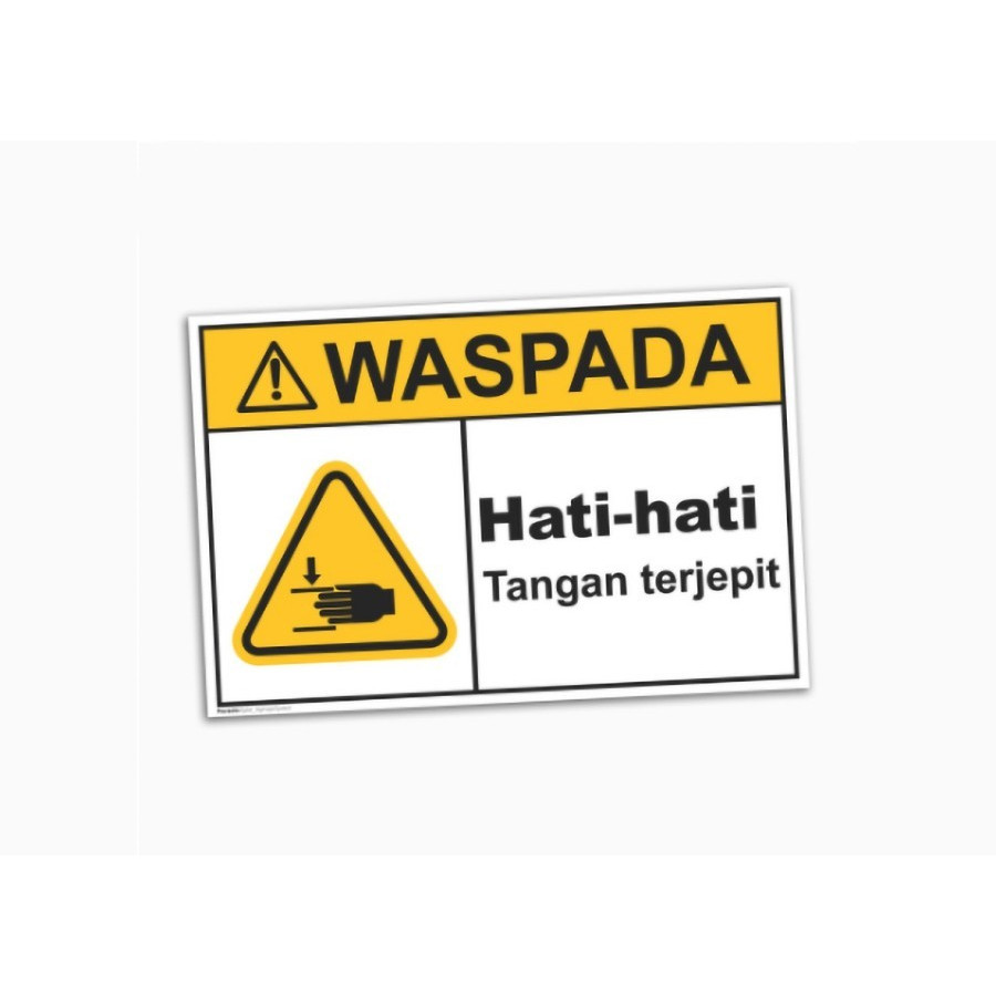 

Sticker Safety Sign K3 ANSI Rambu Hati-hati Tangan Terjepit 20 x 15 CM