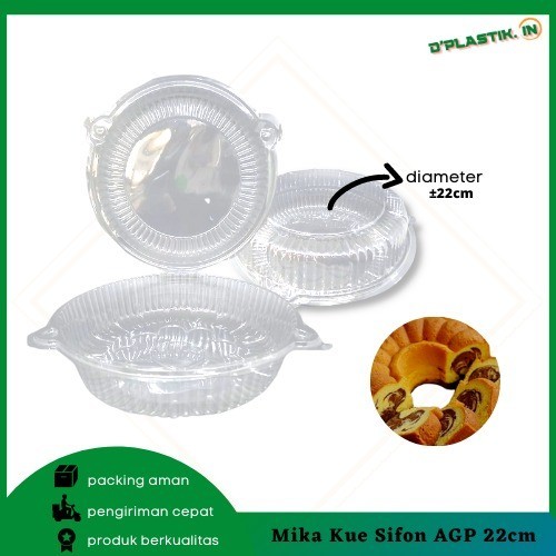 MIKA BOLU BULAT BESAR 22CM BENING MIKA CAKE CHIFON SATUAN KOTAK KUE