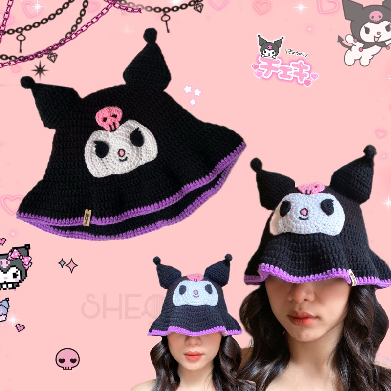 kuromi hat crochet / topi kuromi rajut / topi sanrio