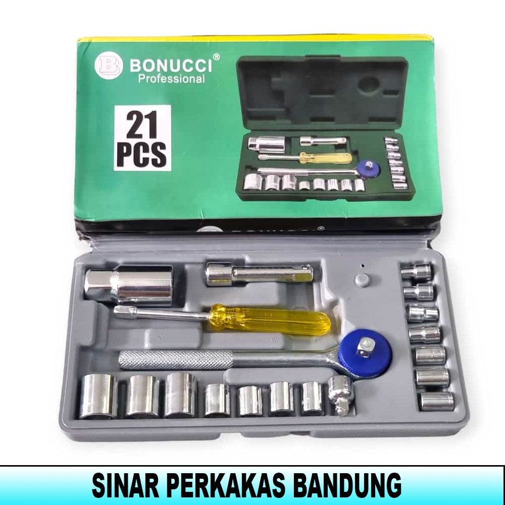 CUCI GUDANG Kunci Sok 21 Pcs / Kunci Sock BONUCI  Kunci Sok Set Motor Dan Mobil