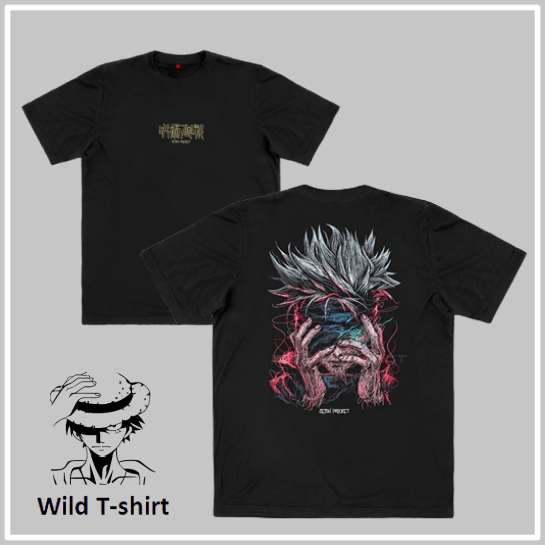 [Bestselling] Zetsu Project - Gojo | Tshirt Hitam Pria | Wanita - Kaos Jujutsu Kaisen Combed 24s /