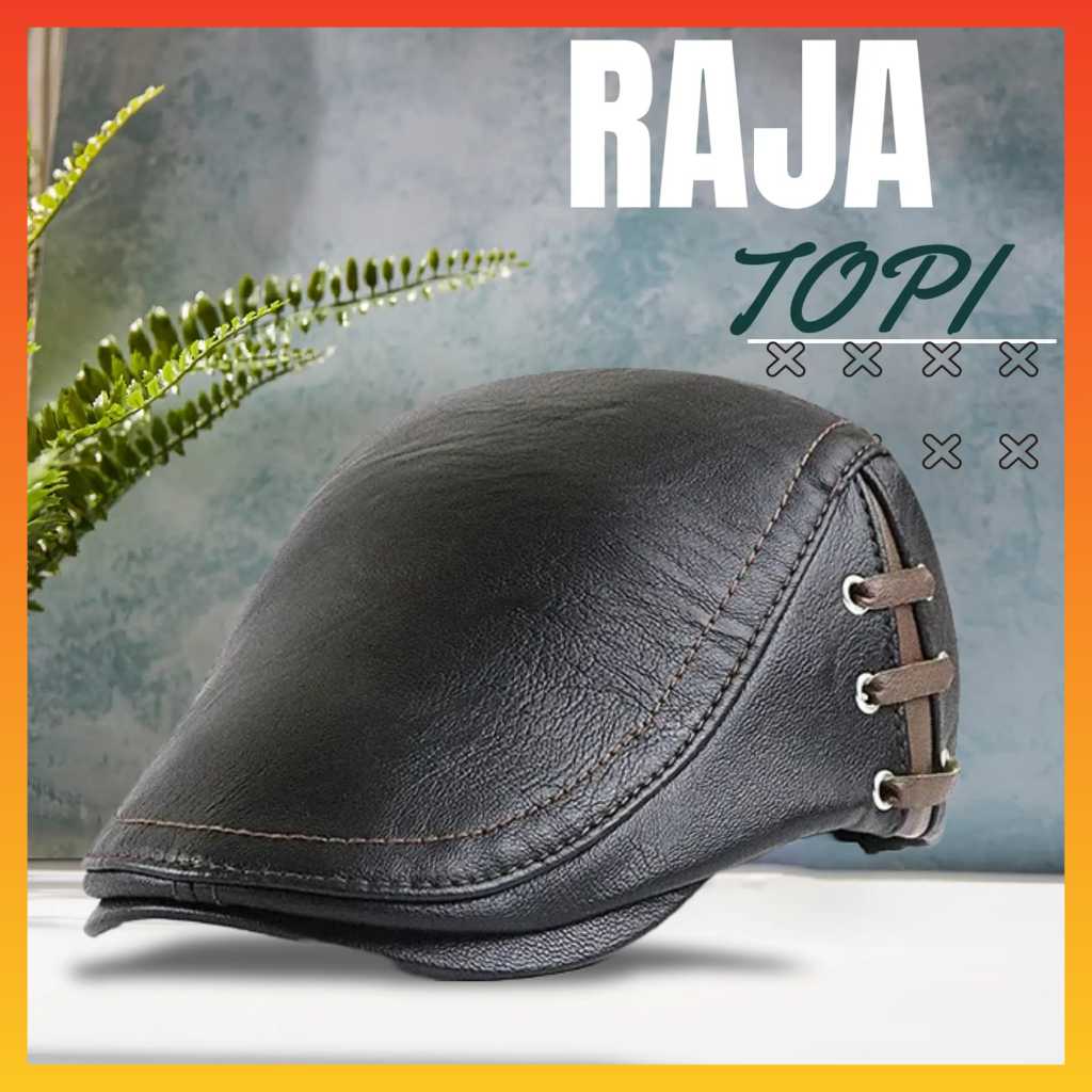 Topi Newsboy Jamont THREE SIDE LINE Flat Hat Pelukis Patino Sutradara Topi Kulit asli