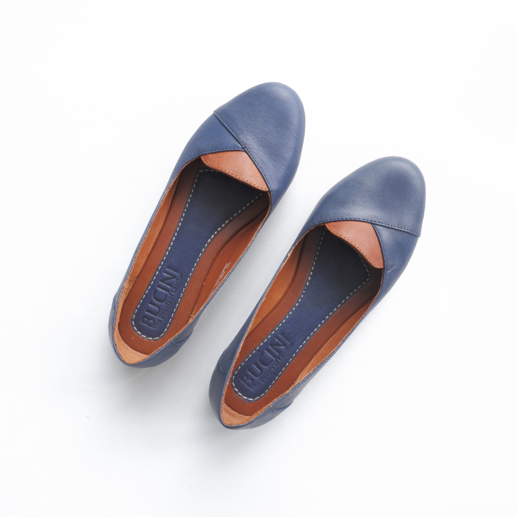 Leather Flat Shoes Wanita Kulit Asli Premium | BUCINI GV 104 G Sepatu Flat