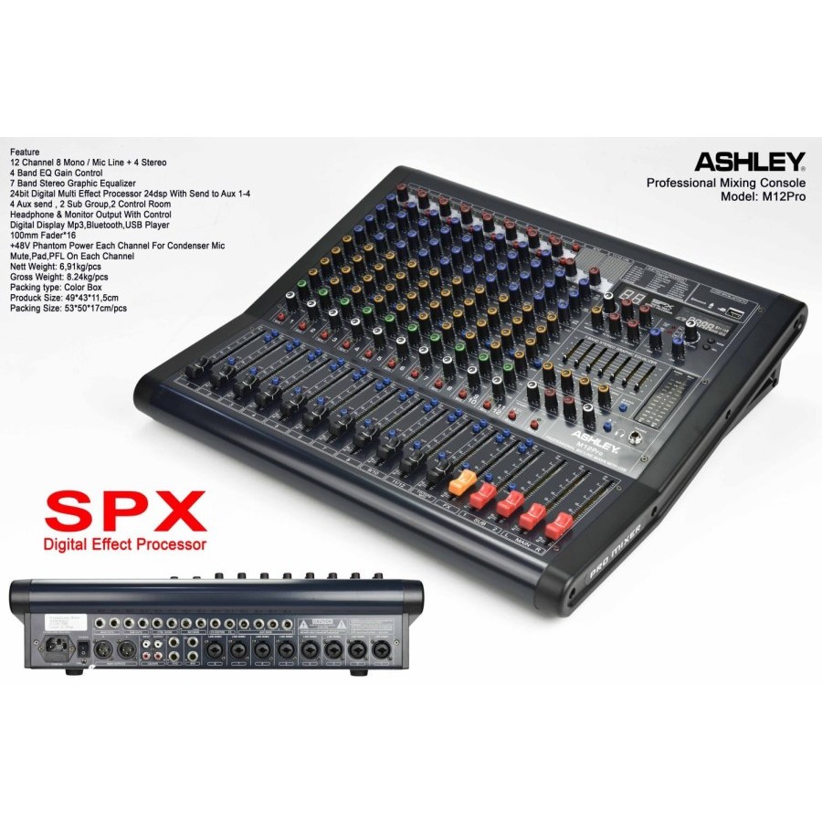 Mixer Ashley M12PRO M12 PRO MIKSER ASHLEY M12 PRO Digital effect processor