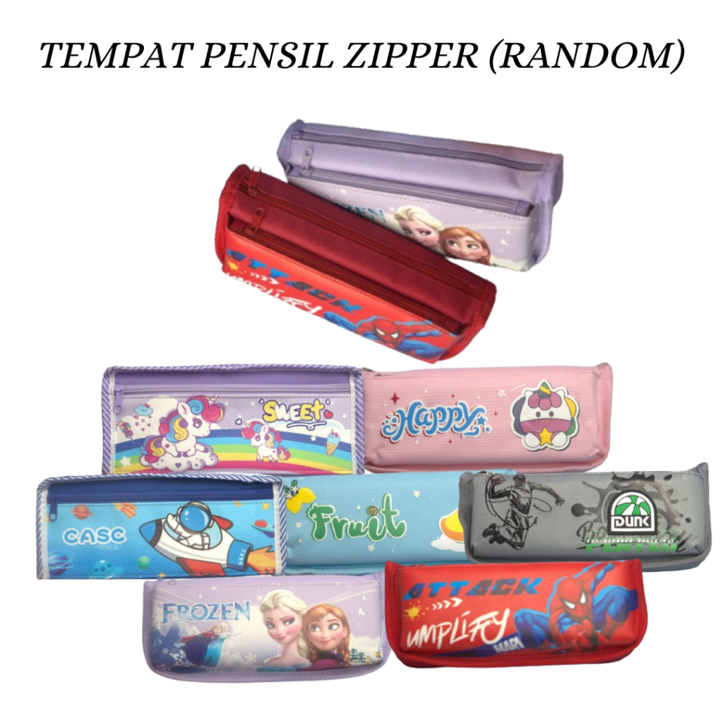 

[ CUCI GUDANG ] Tempat Pensil Zipper Karakter Random