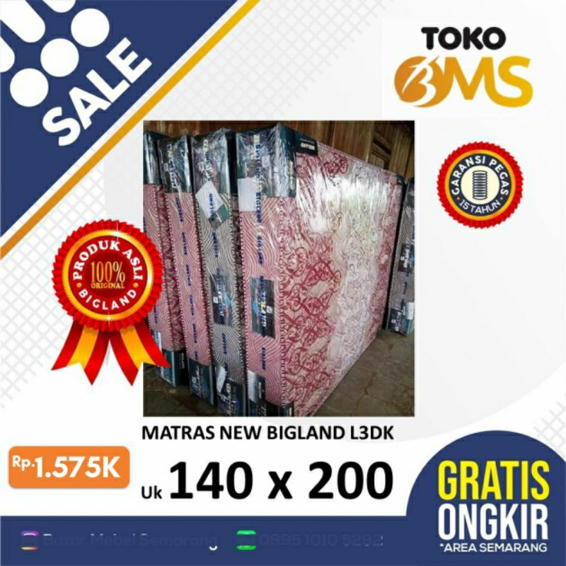 PROMO Matras Springbed New Bigland ukuran 140x200 Toko Bms LEBIH AWET