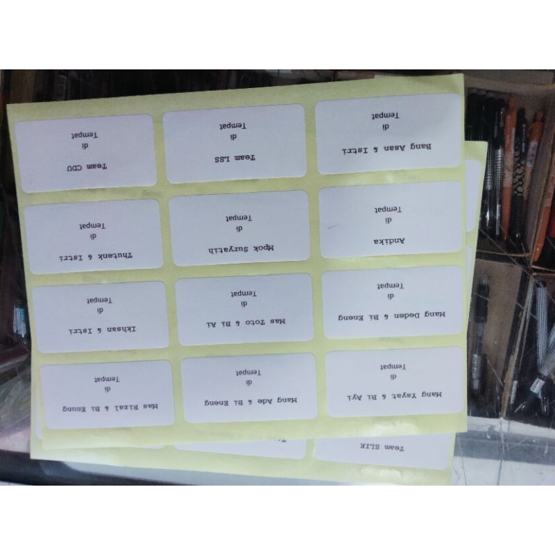

print Lebel nama undangan
