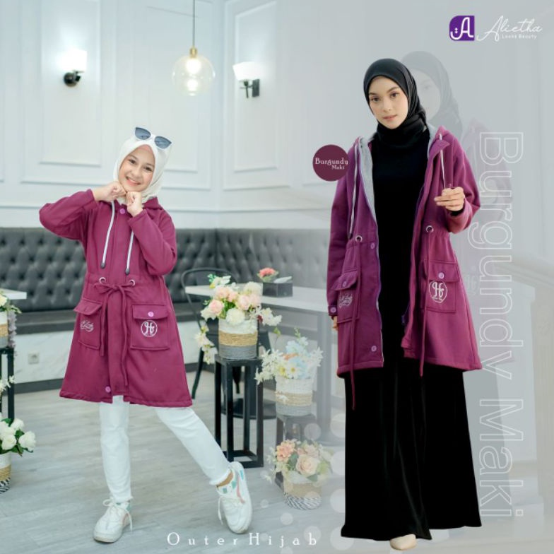 COD Jaket Outer Hijab Alietha | Jaket hijab panjang Muslimah | Jacket alietha tebal ✹Murah Banget