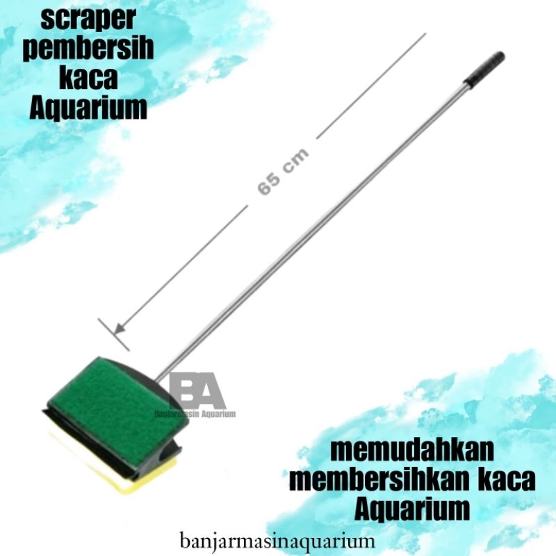 SCRAPER STAINLESS PEMBERSIH PENGGOSOK KACA AQUARIUM