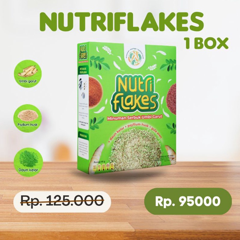 

Original Cereal Nutriflakes - Original Sereal Umbi Garut Solusi Atasi Asam Lambung Maag Kronis Gerd Suplemen Makanan Diet Isi 280gr serbuuu !