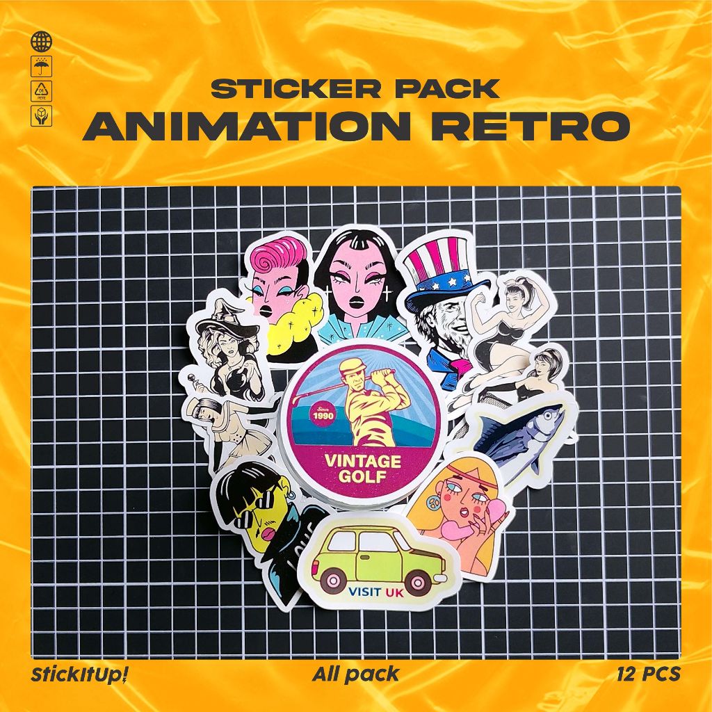 

COD✨ StickItUp Stiker Pack Kartun Gaya Eropa dan Amerika Lucu Keren Untuk Koper Laptop Skateboard