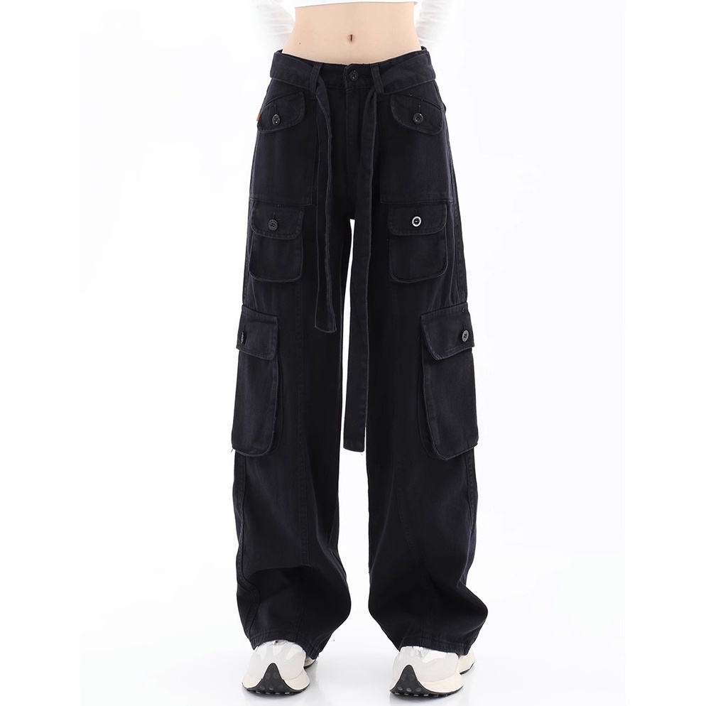 NEW Coco Trend Soul Jeans -- New Hitam Highwaist Cargo Jeans