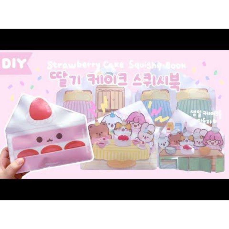 paperdoll house/ squishy book/mainan edukasi anak/boneka kertas viral strawberry Cake