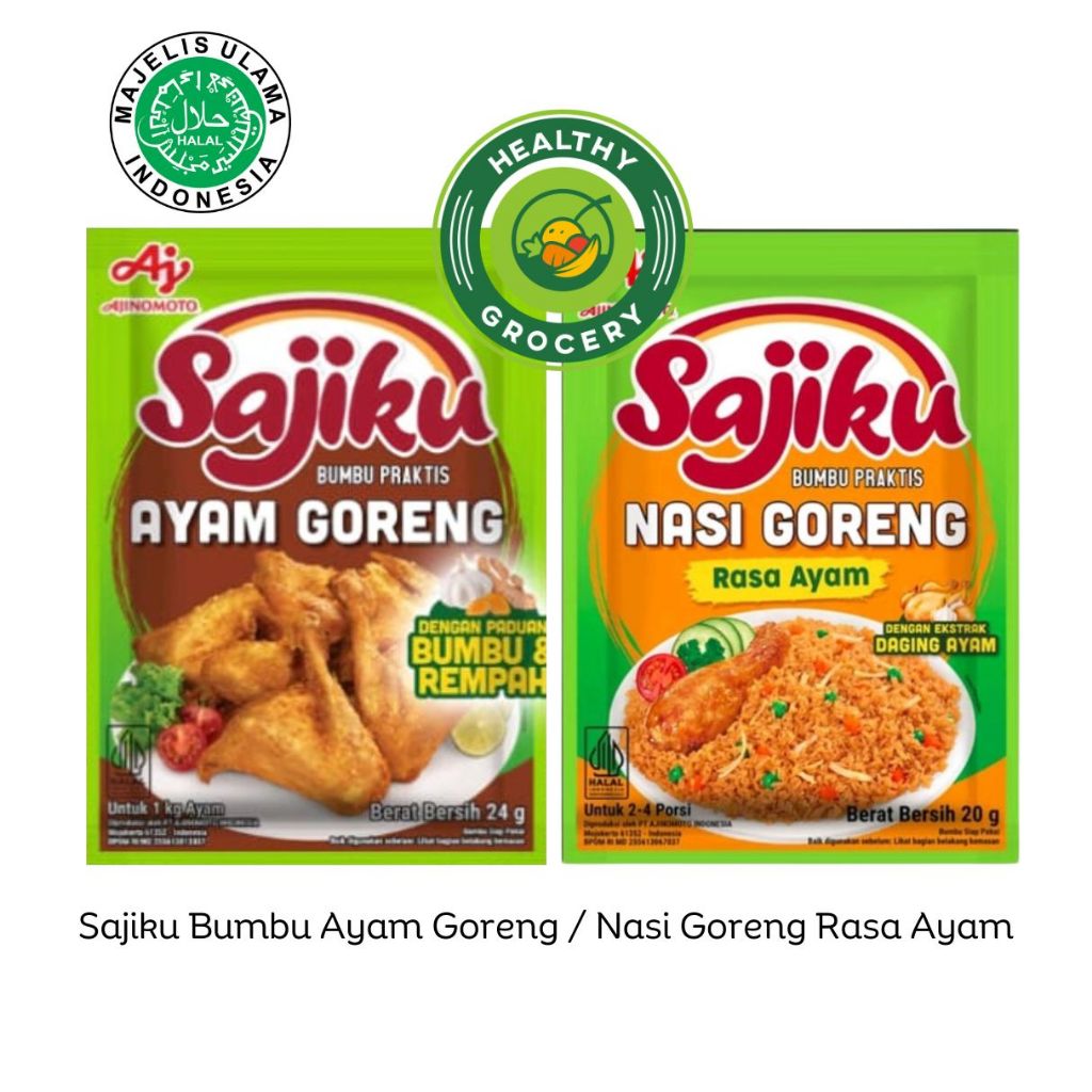 

Sajiku Bumbu Praktis Ayam Goreng 24gr / Bumbu Nasi Goreng Rasa Ayam 20gr