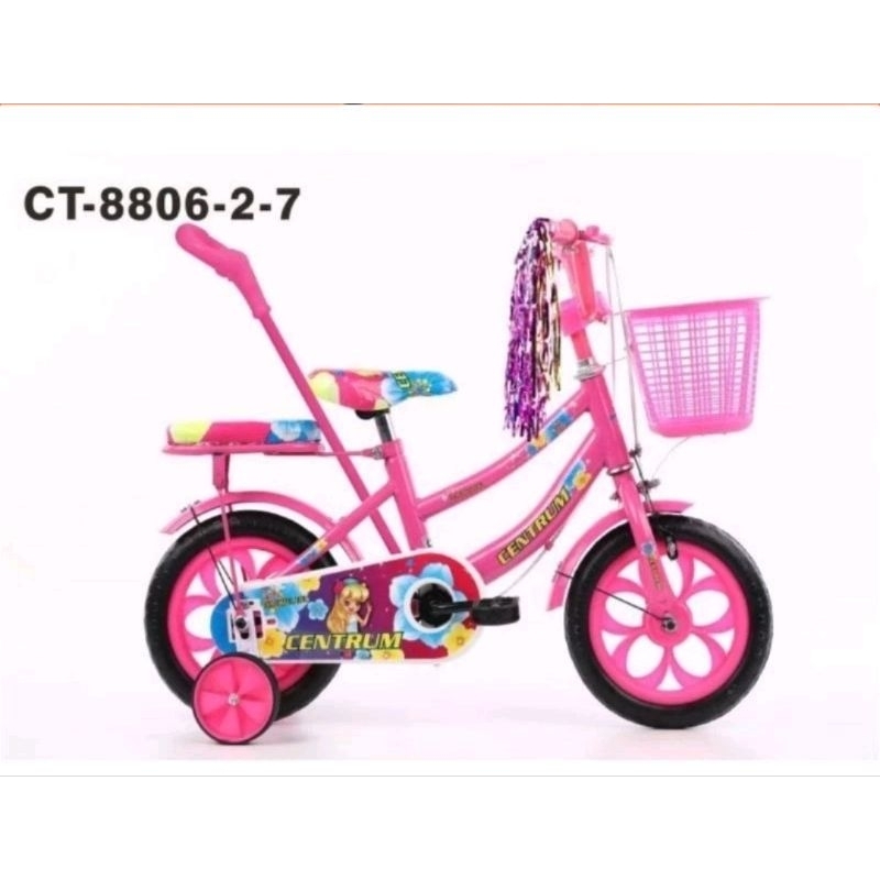 Sepeda anak perempuan Mini 12 dorongan tongkat stir Trendy Interbike Pony Centrum Barbie