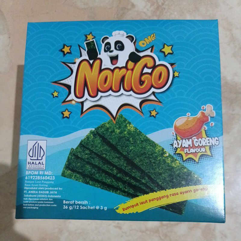 

Norigo rumput laut panggang rasa ayam goreng 3gr
