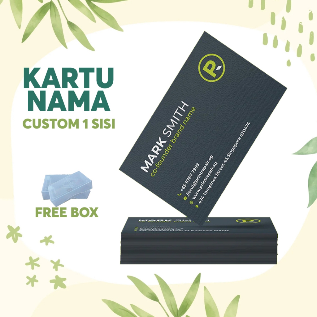 

KARTU NAMA CUSTOM FREE DESAIN 1 SISI (100 PCS )