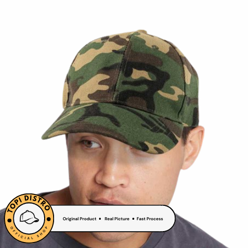 Topi Distro Pria / Wanita Topi Loreng Tentara Camouflage