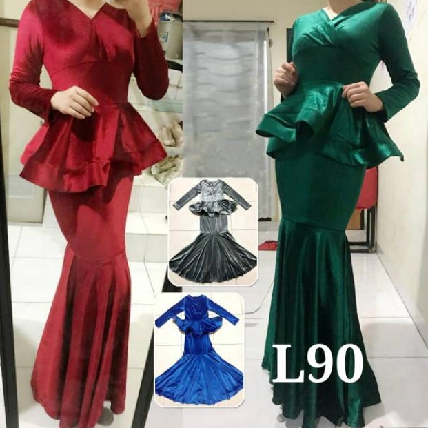 Kode LGL683 Dress pesta L90 / dress duyung /fashion muslim lengan panjang / dress 690 gamis 690 / lo