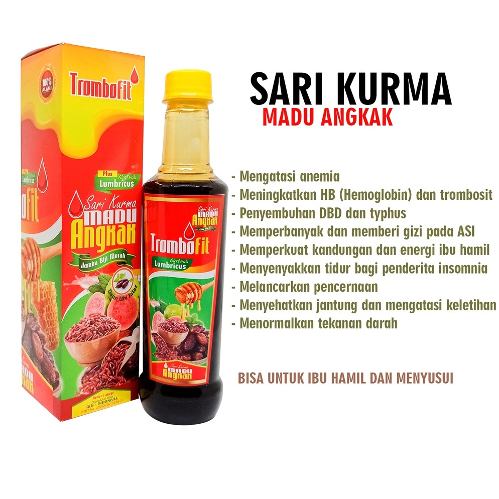 

[❆T11(] TROMBOFIT SARI KURMA MADU PROPOLIS JAMBU BIJI ANGKAK PLUS UBI JALAR 460 GRAM ORIGINAL Weekday