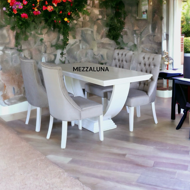 MEJA MAKAN 4 KUSI MODEL AMERICAN DESIGN SET DINING TABLE LUXURY CONCEPT