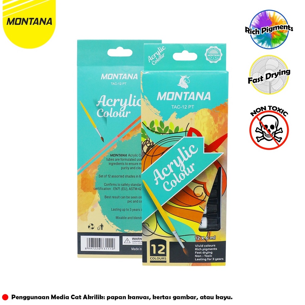

[♞N85/] Montana Akrilik Color 12 Warna/Cat Akrilil Montana TAC-12 PT [254]