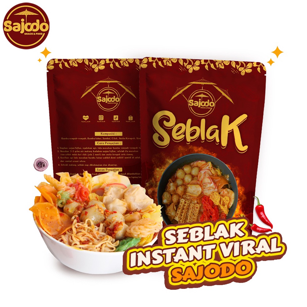 

Re44dy SEBLAK INSTANT VIRAL KHAS SAJODO Keju Aroma Sajodo Seblak Khas Tasikmalaya Dan Keju Aroma Cikur Kripik Tempe Basreng pedas Kripik kaca Murah