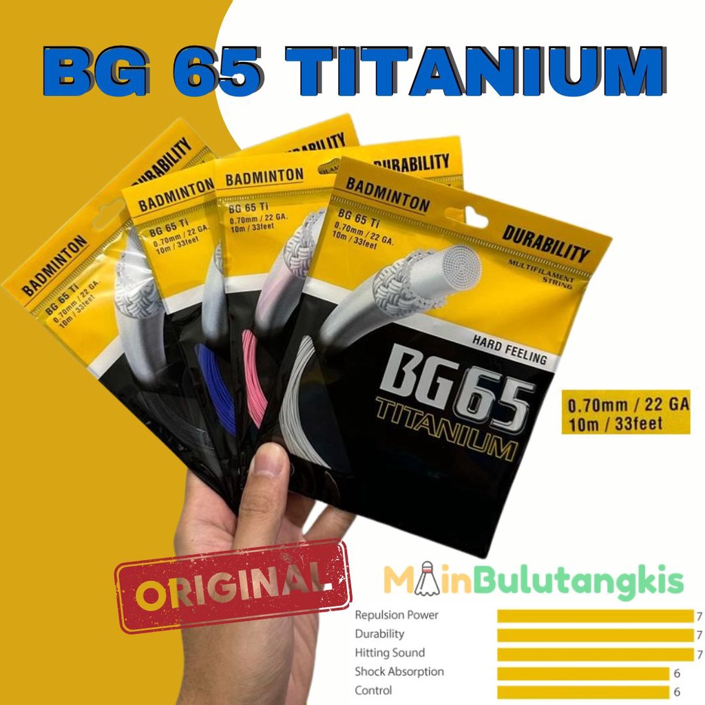 Terbaik Senar Raket Badminton / Senar BG 65 TI Titanium Original buruan
