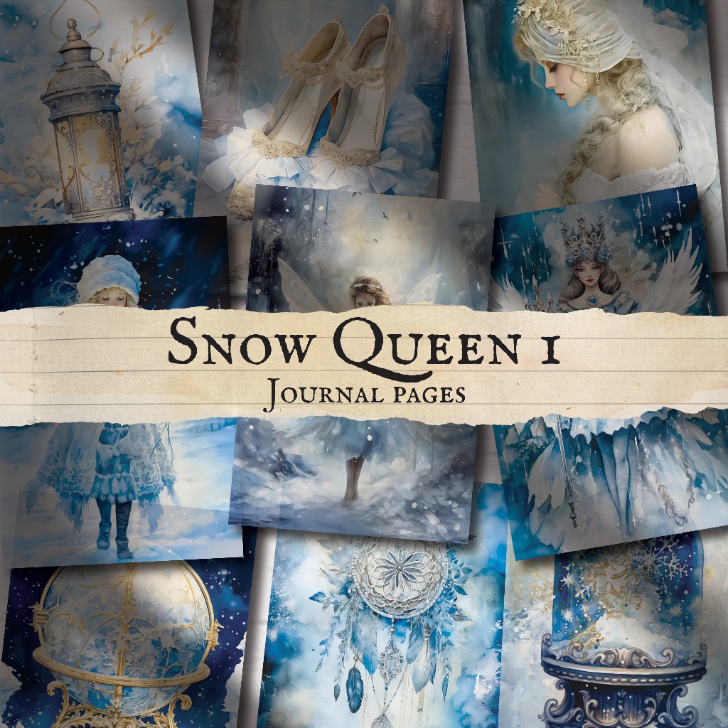 

SNOW QUEEN 1 - JOURNAL PAPER - WALL DECOR - DECOR PAPER VINTAGE