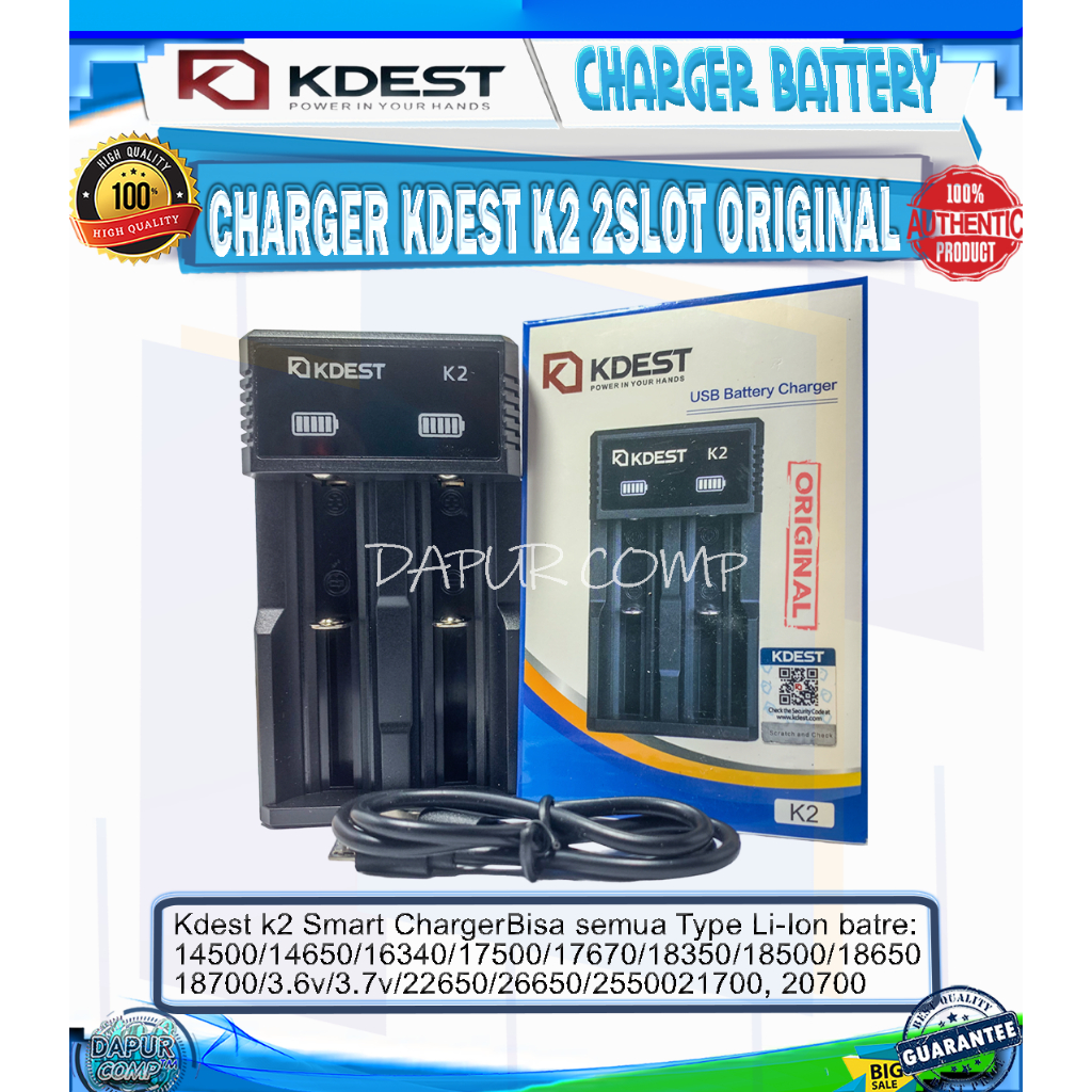 CHARGER BATTERY KDEST K2 2SLOT ORIGINAL BY KDEST