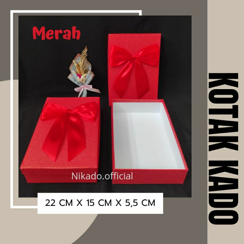 

KOTAK KADO, KOTAK HADIAH, GIFT BOX, KOTAK BOX ukuran 22 cm x 15 cm x 5,5 cm