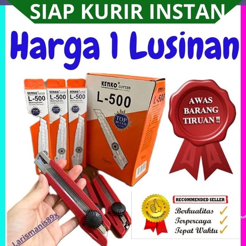 

12.12 HARGA GROSIR Pisau cutter kenko L500 ( 1 lusin) Termurah !