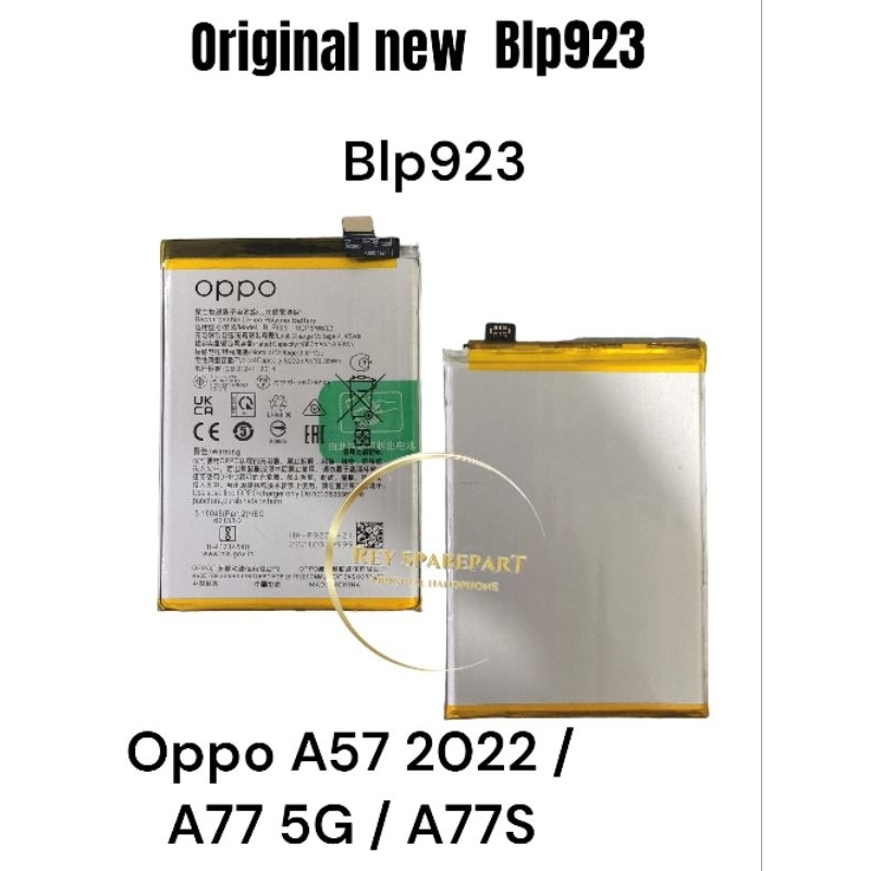 Original Batre Battre Battery Blp923 Oppo A57 2022 / A77 5G / A77S Blp 923 Original Baru