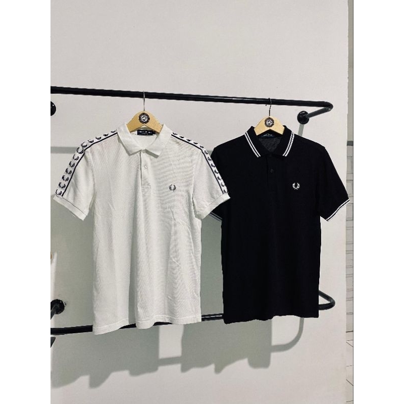 polo shirt fred perry taped white originals