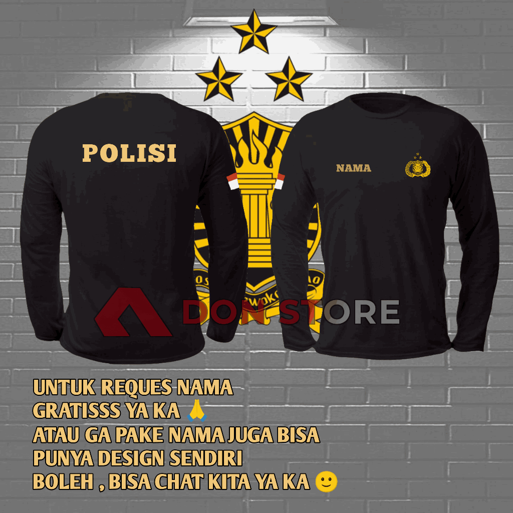Kaos Polisi // Kaos Lengan Panjang POLISI // Kaos Atasan Panjang POLISI
