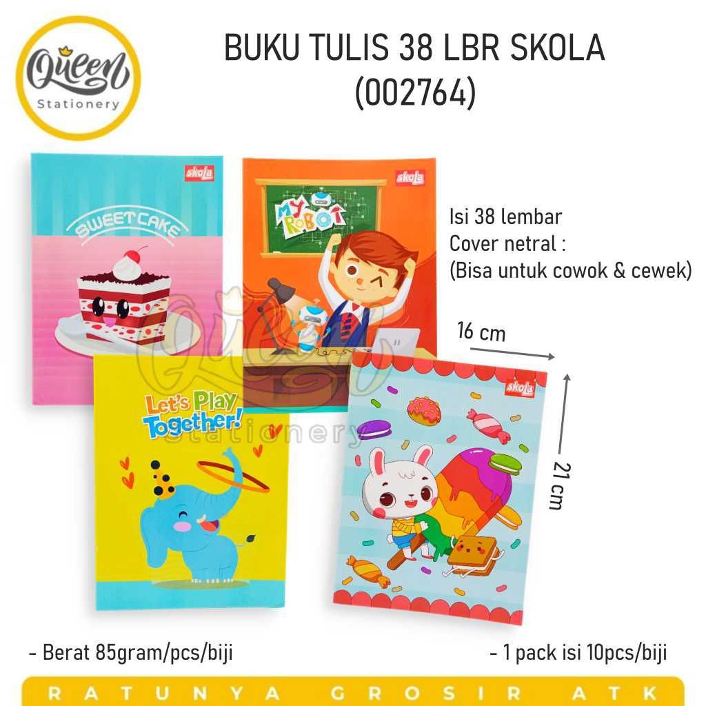 

1 PCS BUKU TULIS 38 LEMBAR SKOLA NOTEBOOK CATATAN SEKOLAH (002764)