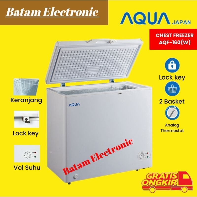CHEST FREEZER AQUA AQF-160 / AQUA AQF160 (W) BOX PEMBEKU 150 LITER [ BATAM ]