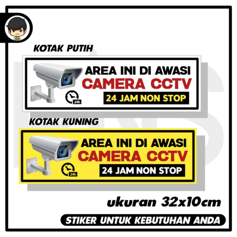 

stiker CCTV 24jam non stop sticker rambu
