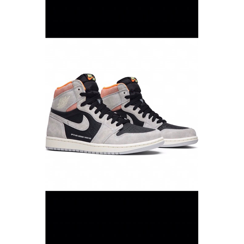 Sepatu Nike Air Jordan 1 Retro High OG Neutral Grey Hyper Crimson